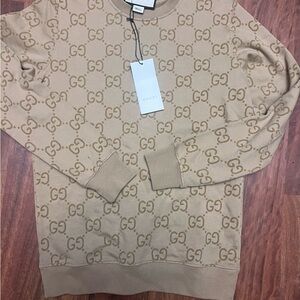 Gucci Tan Monogram Crewneck Sweater
